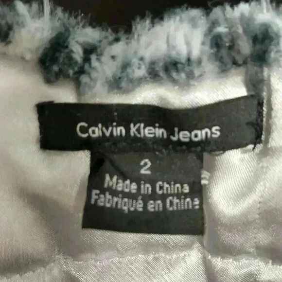 Calvin Klein Cheetah Print Furry One Button Vest Size  2 - Picture 6 of 6